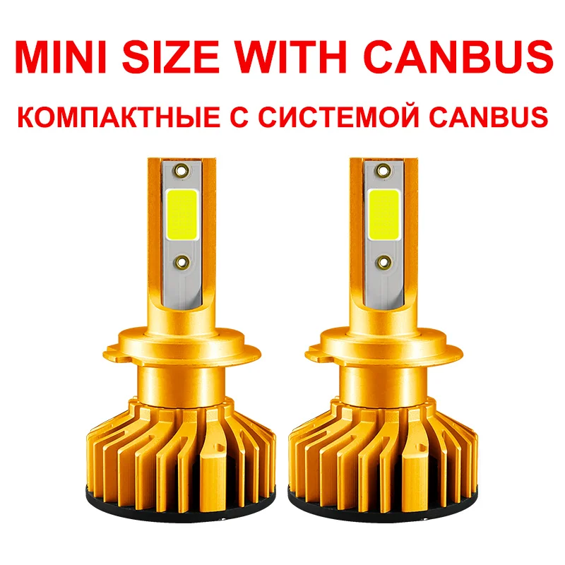 CARLitek мини H7 Led Canbus H4 турбо автомобиль лампочка для передних фар лампа H 11 Led H1 HB4 HB3 н7 H8 H3 противотуманная фара 4300 K 6000 K - Испускаемый цвет: mini size no error