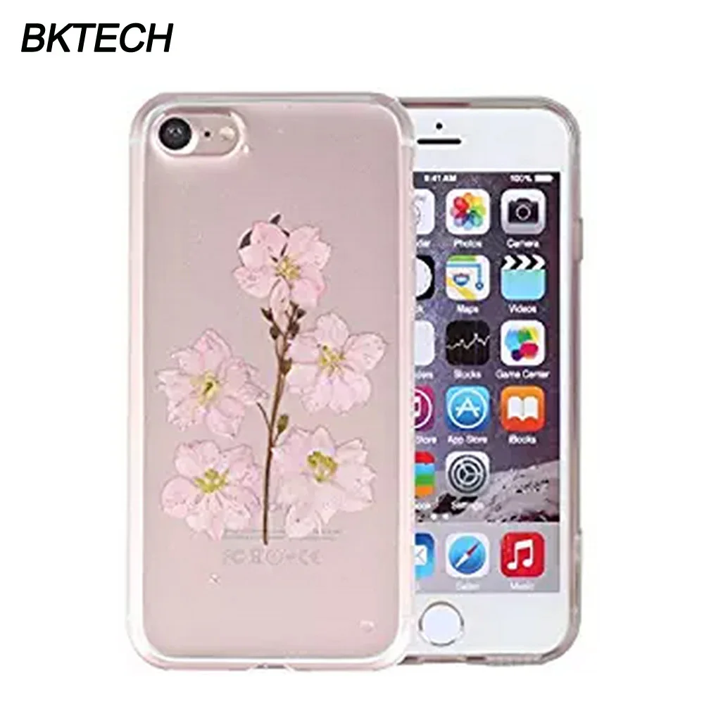 Настоящий настоящий высушенный цветок элегантный чехол для iPhone 6 S плюс 4 7 5 дюйма