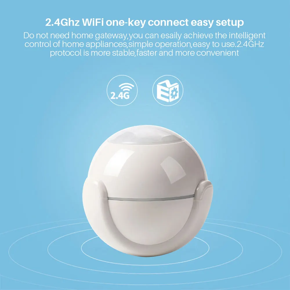 WiFi PIR Motion Sensor Smart Home Security Infrared Detector No HUB Required Tuya App Control Battery Powered Works With | Безопасность
