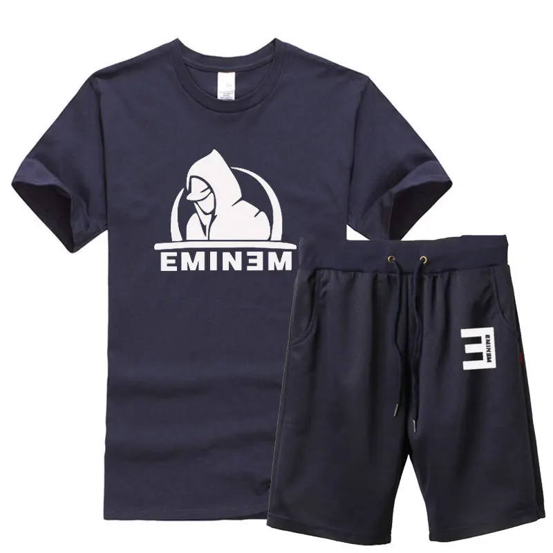 Новинка 2018 модная Мужская хлопковая футболка с короткими рукавами Eminem
