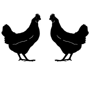 9.1X11.1CM 2X Wise Chicken (1 Right & 1 Left) Fashion Vinyl Car Stickers Black Silver S6-2608