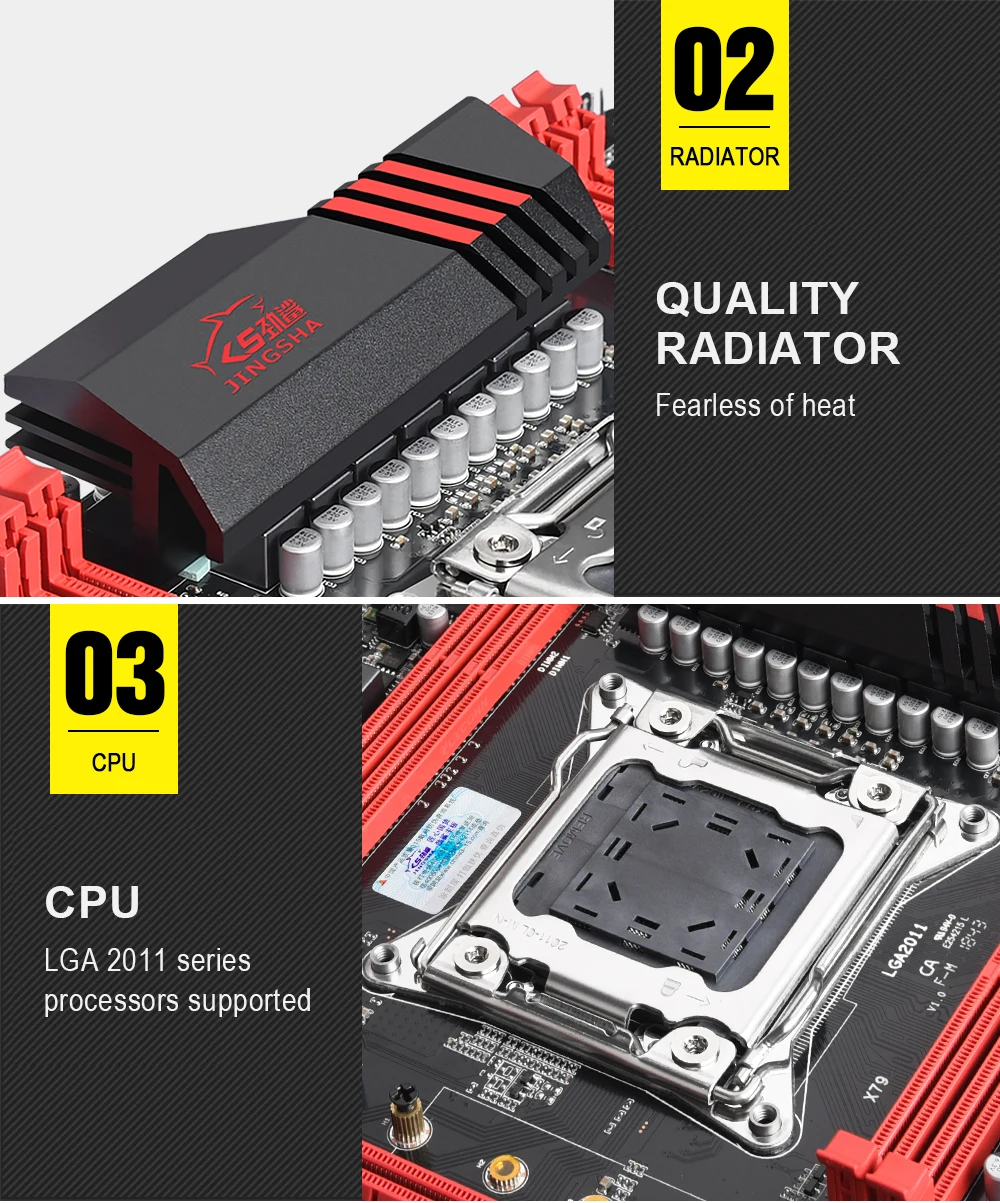 Комплект материнской платы JINGSHA X79 с Xeon E5 2640 4x8GB 32GB 1600MHz DDR3 память ECC Reg ATX USB3.0 SATA3 PCI-E NVME M.2 SSD