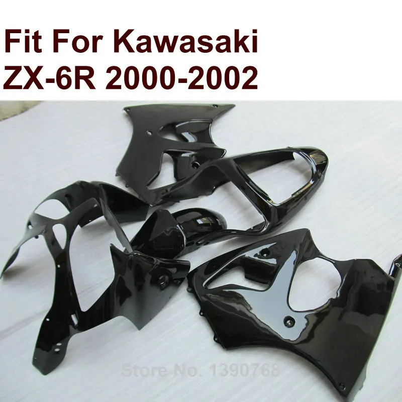 Высококачественный комплект обтекателей Kawasaki ZX6R черный 00 01 02 Ninja ZX 6R 636 2000 2001 2002