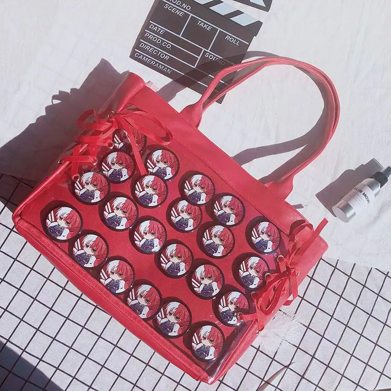 Красный Японский сладкий Лолита Harajuku прозрачный Itabag JK Ita Сумка косплей девушка сумка на плечо элегантный дизайн Kawaii Mori девушки Дорожная сумка - Цвет: Красный