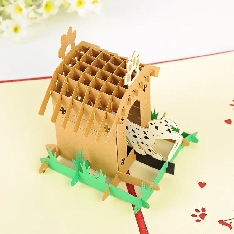 

Christmas 3D Elk Greeting Card Laser Cut Up Paper Creative Birthday Gift Card Hand Made Post Card