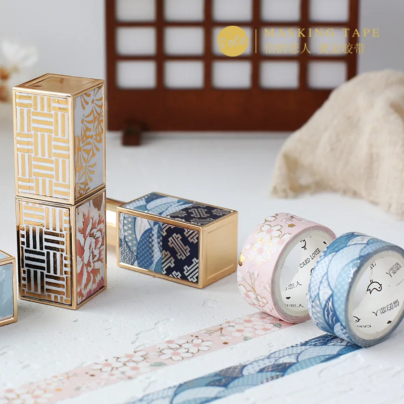 

3pcs Japanese style romantic foil washi tape set 15mm 30mm Wave Sakura flower masking tapes decoration diary album sticker F094