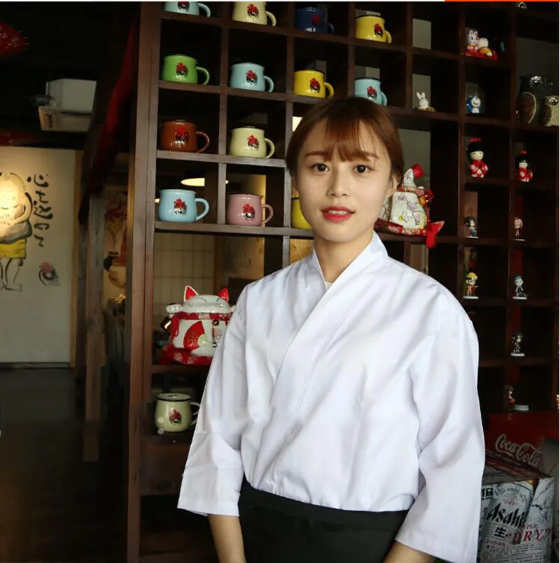 

1 pieces Japan Cuisine suit Restaurant service chef uniform Waitress Kimono Work wear chefuniform091804