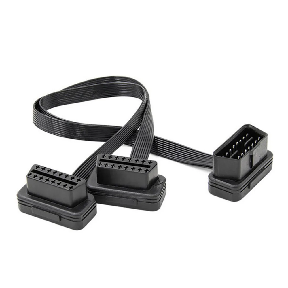 OBD OBD2 16 штырьковый штыревой к двойному гнезду Y сплиттер и Удлинительный Кабель