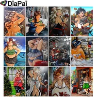 diapai diamond painting 5d diy 100 full squareround drill oil painting beauty 3d embroidery cross stitch home decor