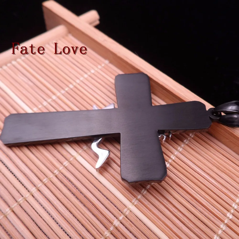 Fate Love Jewelry Black Large Cross Hatchetman Charm ICP Hatchet Man Pendant stainless steel Necklace Curb chain 5mm 24 inch | Украшения и