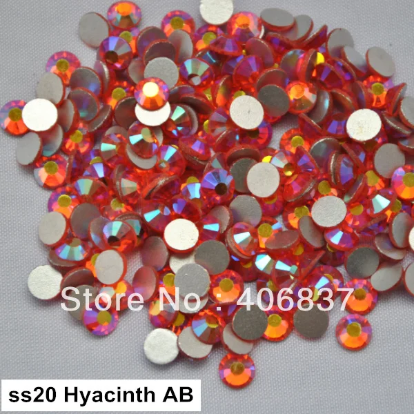 Бесплатная доставка! 1440 шт./лот ss20 (4 8-5 0 мм) Hyacinth AB плоский задник без горячей