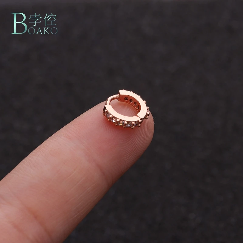 BOAKO 1 шт. носовые кольца ноздри кольцо цветок спиральный для хряща Tragus нос