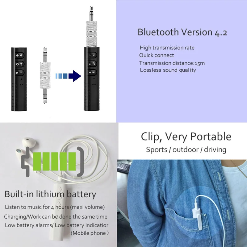 Мини Bluetooth приемник Hevaral разъем 3 5 мм Aux автомобильный аудиоприемник адаптер