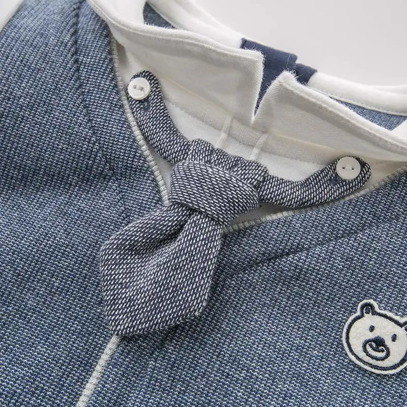 DBW8557 dave bella baby boy clothes children long sleeve clothing sets kids boutique outfits boys with tie gentleman | Детская одежда и