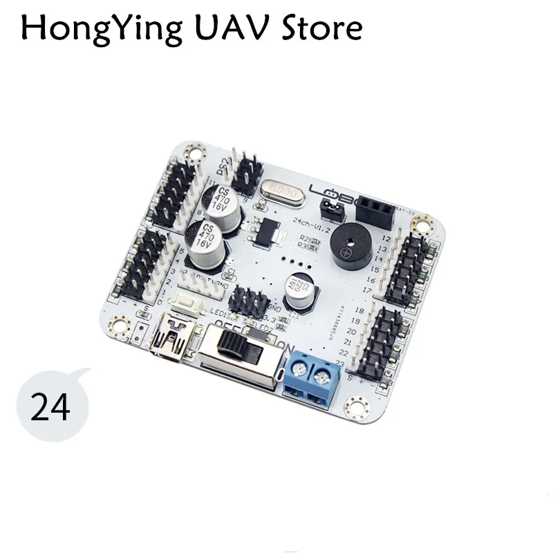 DIY 24 CH Servo контроллер с беспроводной ручкой PS2 защита от перегрузки по току пульт