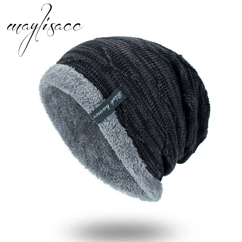 Maylisacc 5 цветов унисекс осень зима теплая трикотажная шапка Skullies шапочки Кепки для