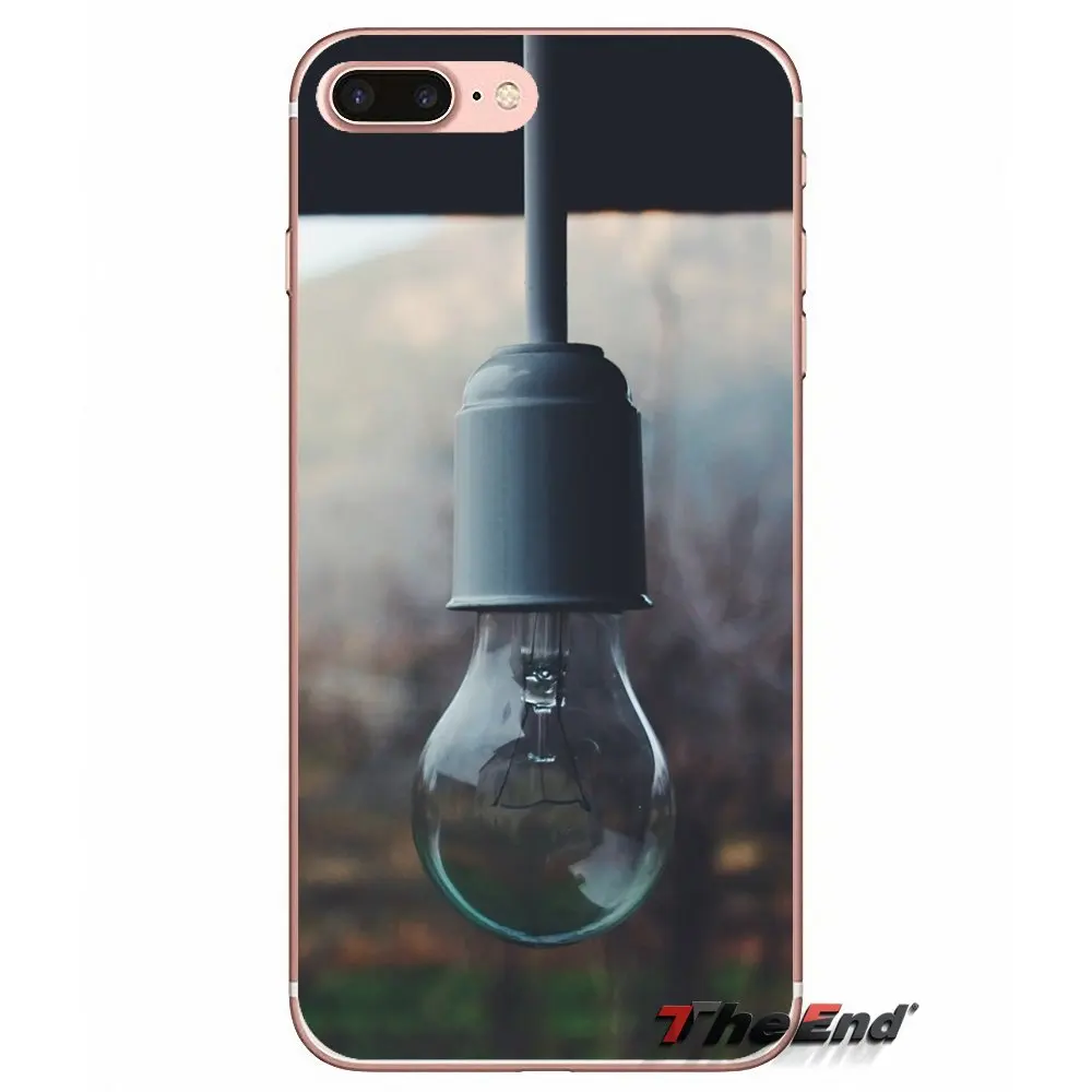 Лампа лампочка ТПУ силиконовый чехол для телефона iPhone X 4 4S 5 5S 5C SE 6 6S 7 8 Plus Samsung Galaxy J1