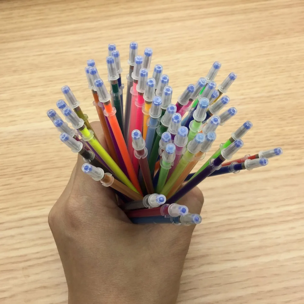 48 шт./компл. вспышка Заправка для гелевой ручки цветная полностью блестящая