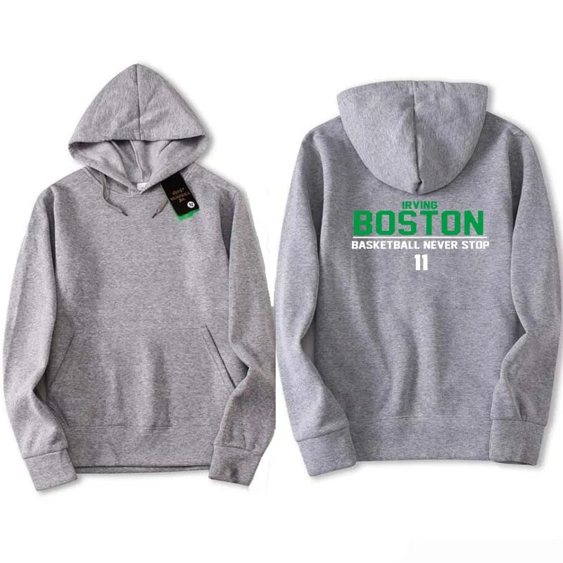 Новинка 2018 недорогая черная школьная толстовка с капюшоном Kyrie Irving Boston Св.