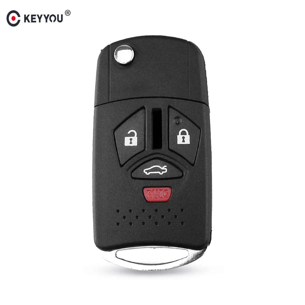 KEYYOU 3+ 1 кнопки дистанционного флип складной ключ оболочки чехол брелок подходит для Mitsubishi Galant Eclipse Lancer Uncut 4 кнопки