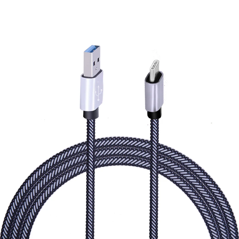 Дергаться 1 м USB Type C плетеная ткань кабель зарядки Fast синхронизации данных