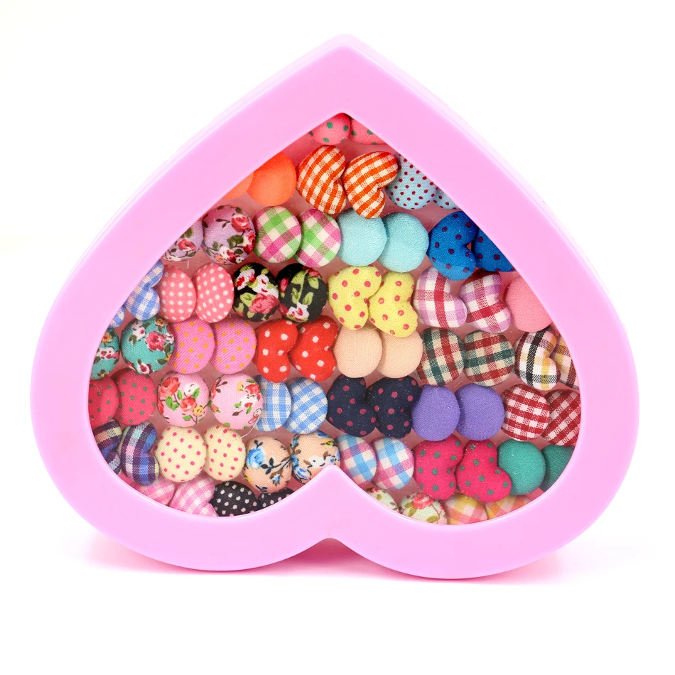 Free Shipping Factory Wholesale Directly Fashion Cute Cloth Button Plastic Stick Anti-allergy Stud Earrings Mixed Designs 36pair | Украшения