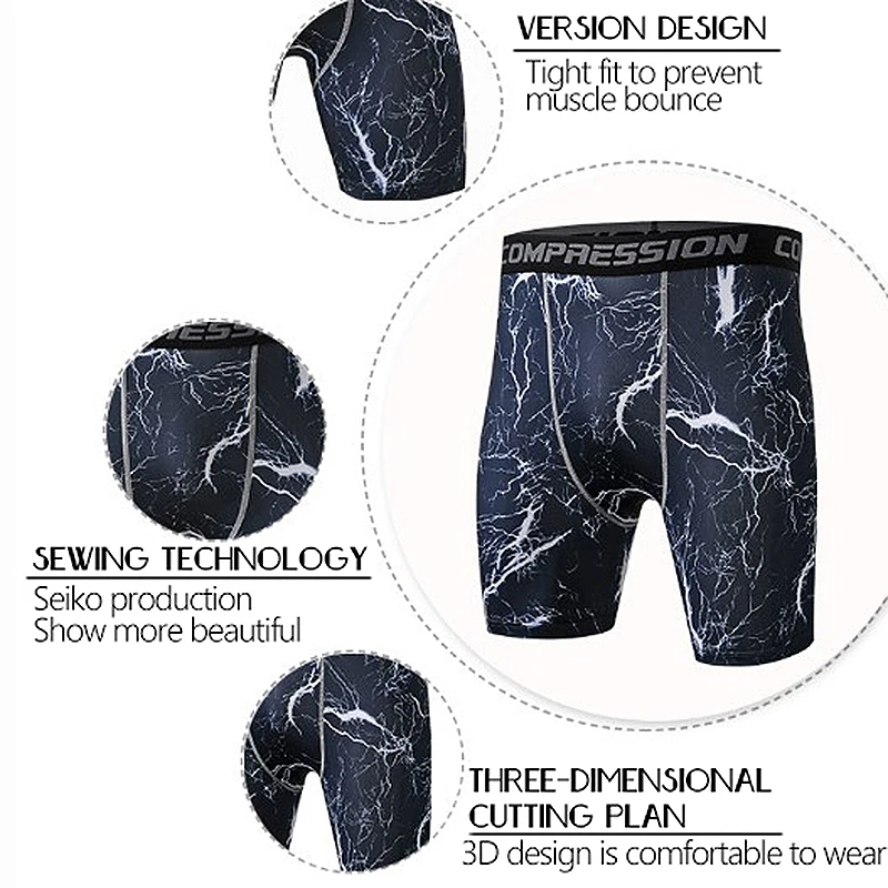 New Running Sport Mens Basketball Tight Compression Shorts Gym Fitness Clothing Training Wicking Short Homme Men | Спорт и