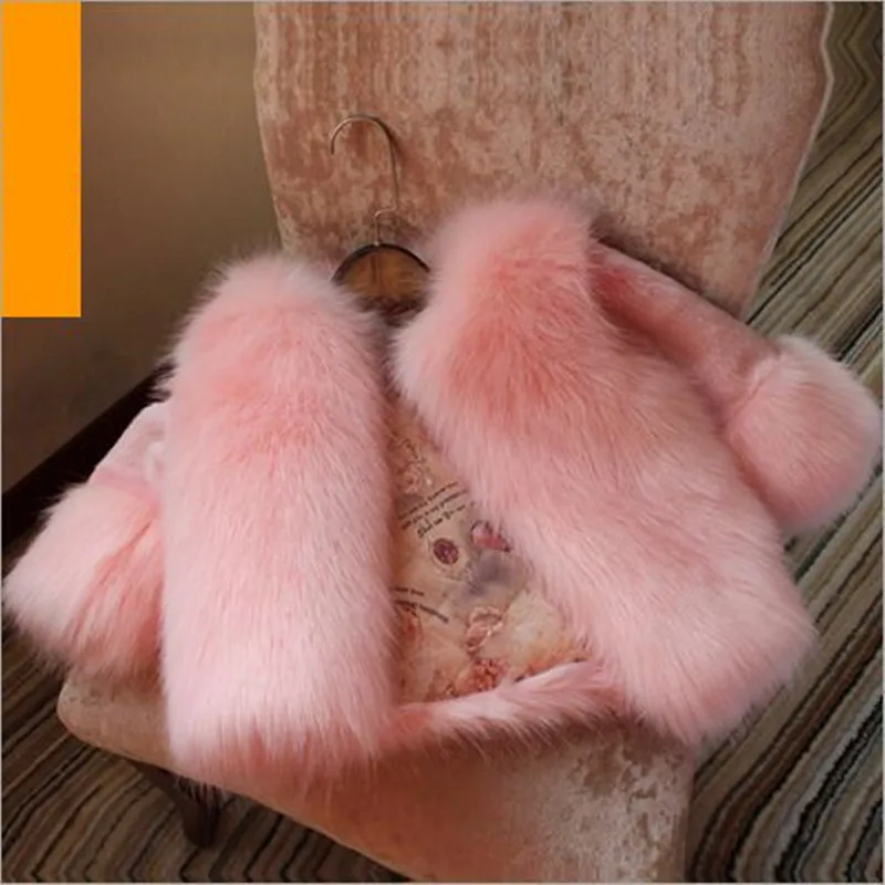 2018 Autumn And winter New Baby Children's Clothing Imitation Fox Fur Faux Coat Korean Girls Single-breasted Overcoat QV338 | Детская