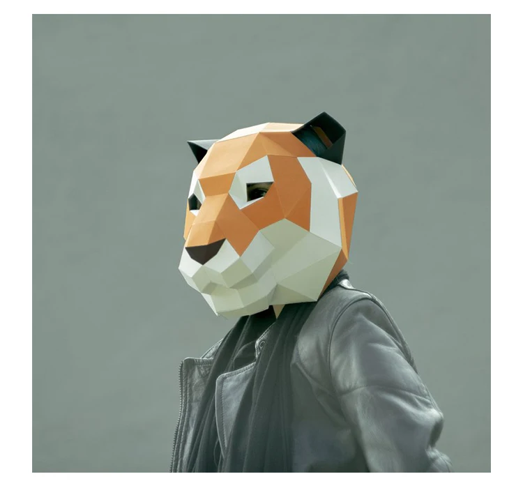 Tiger paper 3D DIY Материал ручная креативная Маскарадная маска для вечеринки реквизит для шоу#1454 Милая маска ручной работы