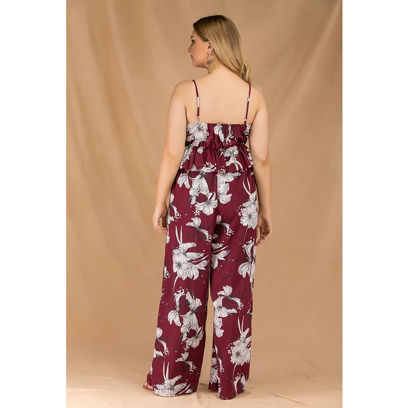 2019 Женский комплект из двух предметов топ и штаны большие размеры летняя модная