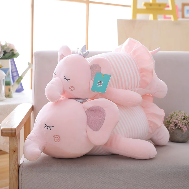 

50/65cm Cute Soft Lying Elephant Plush Toys Stuffed Cartoon Animal Doll Kids Baby Children Appease Sleep Pillow Christmas Gift