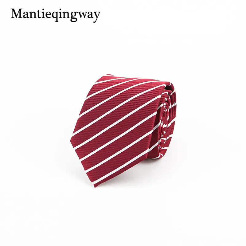 004 Mantieqingway 7 см мужские аксессуары для галстуков галстук в деловом стиле тонкие галстуки свадьба полосатый шеи галстуки Vestidos Галстуки - Цвет: 004