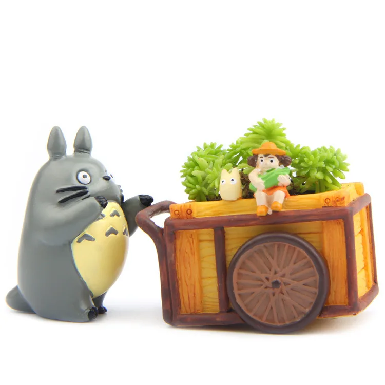 Творческий Miyazaki Jili Cat Bean Мини полимерный горшок Синий Шиншилла цветочный Смола DIY