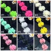 yundfly 1 yard chiffon 3d 6 petals flowers for handmade baby infant headwear diy toddler hair accessories home decor