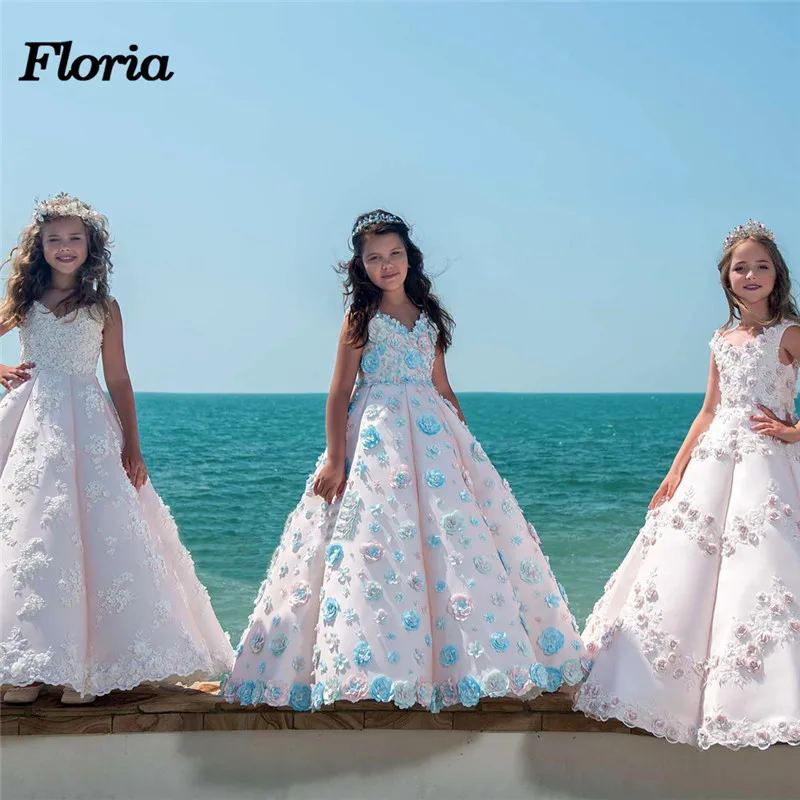 Платья без рукавов с цветочным узором для девочек на свадьбу 2018 Vestidos daminha Детские