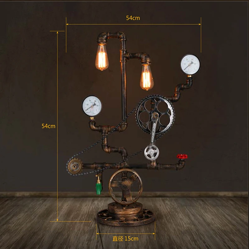구매 BOCHSBC-물 파이프 책상 램프, 침실, 서재용, 바, 철 로프트 테이블 조명, Axl 체인 장식 램프 포함 구매 BOCHSBC-물 파이프 책상 램프, 침실, 서재용, 바, 철 로프트 테이블 조명, Axl 체인 장식 램프 포함
