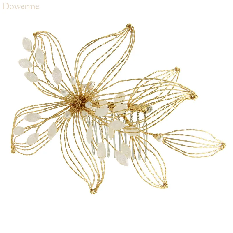

Pearls Wedding Hair Accessories Comb Hand wired Bridal Headpiece Women Party Prom Hair Jewelry Ornament