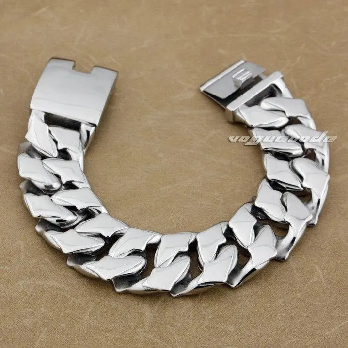 Огромный и тяжелый Блестящий Модный браслет в стиле панк Прочный Мужской