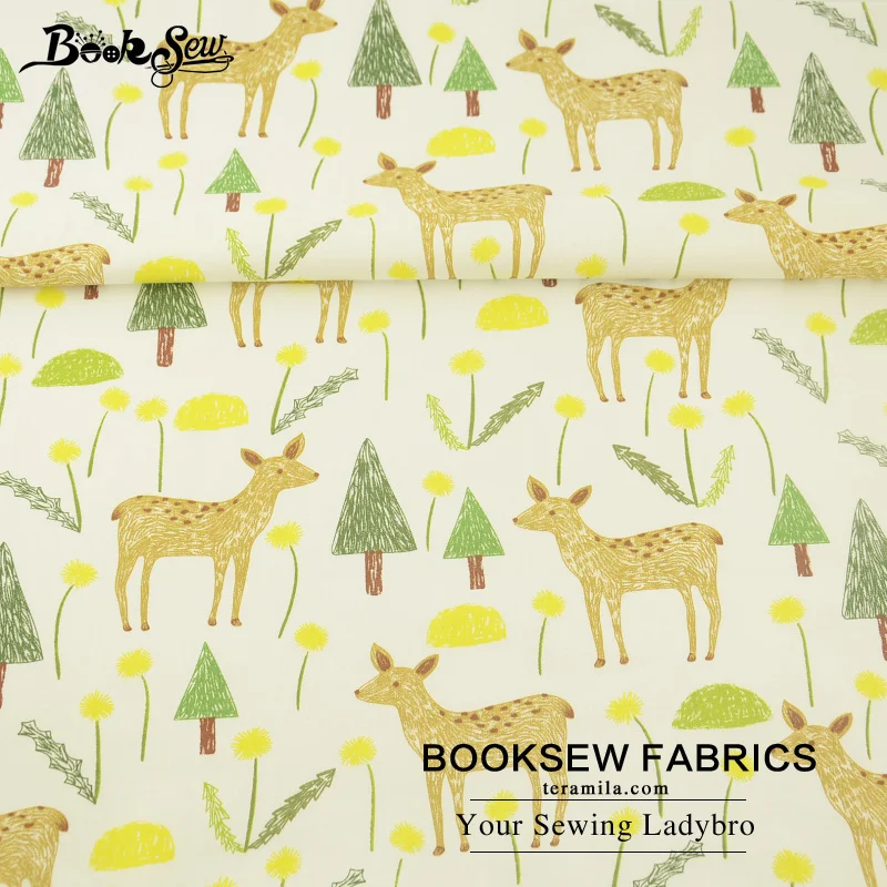 Booksew 100% хлопок саржа Ткань Вышивание для Скрапбукинг лоскутное Постельные