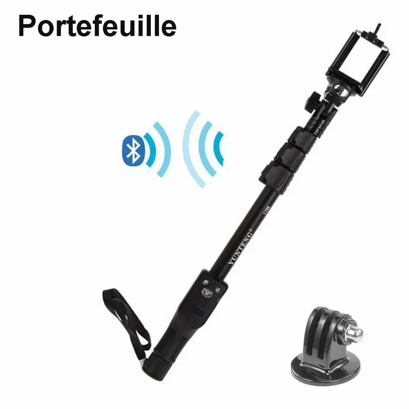Раздвижной держатель для селфи Portefeuille Bluetooth дистанционный штатив адаптер