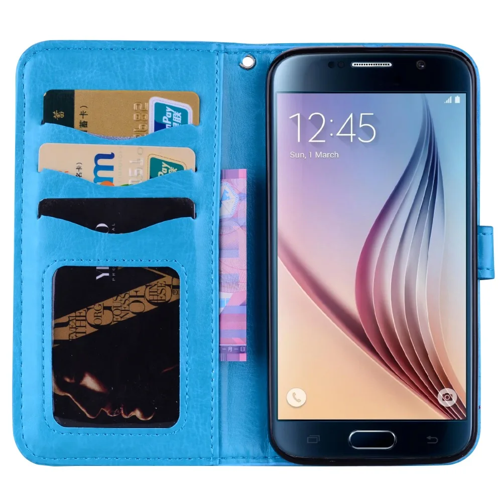 Для Samsung Galaxy s5 кожаный чехол флип для S6 S6edge Флип Fundas S7 S7edge | Мобильные телефоны и