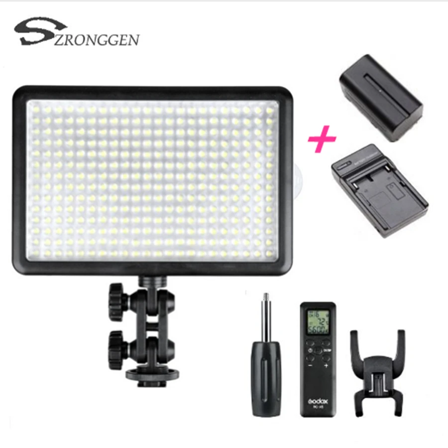 Godox LED 308C Двухцветная светодиодная лампа 3300K-5600K для видеокамеры DV + пульт
