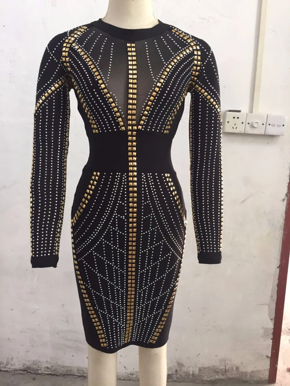 Женское платье из вискозы с длинным рукавом|rayon bandage dress|bandage dressbodycon dress |