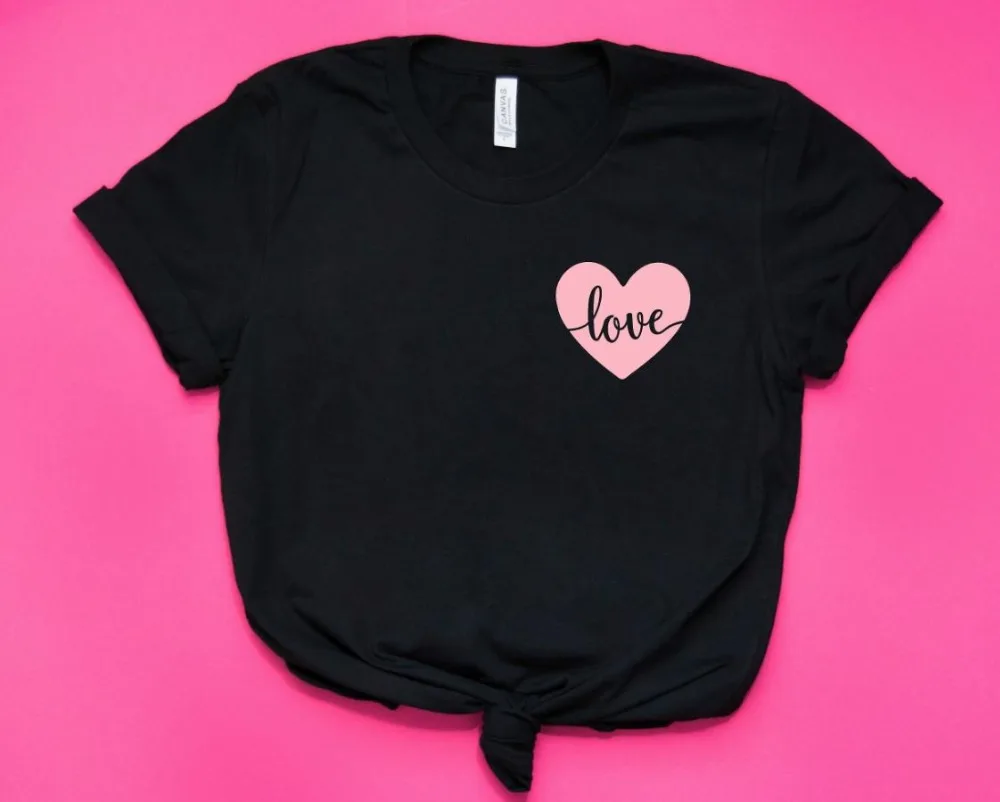 

pink love pocket Print Women tshirt Cotton Casual Funny t shirt For Lady Yong Girl Top Tee Hipster Drop Ship S-381