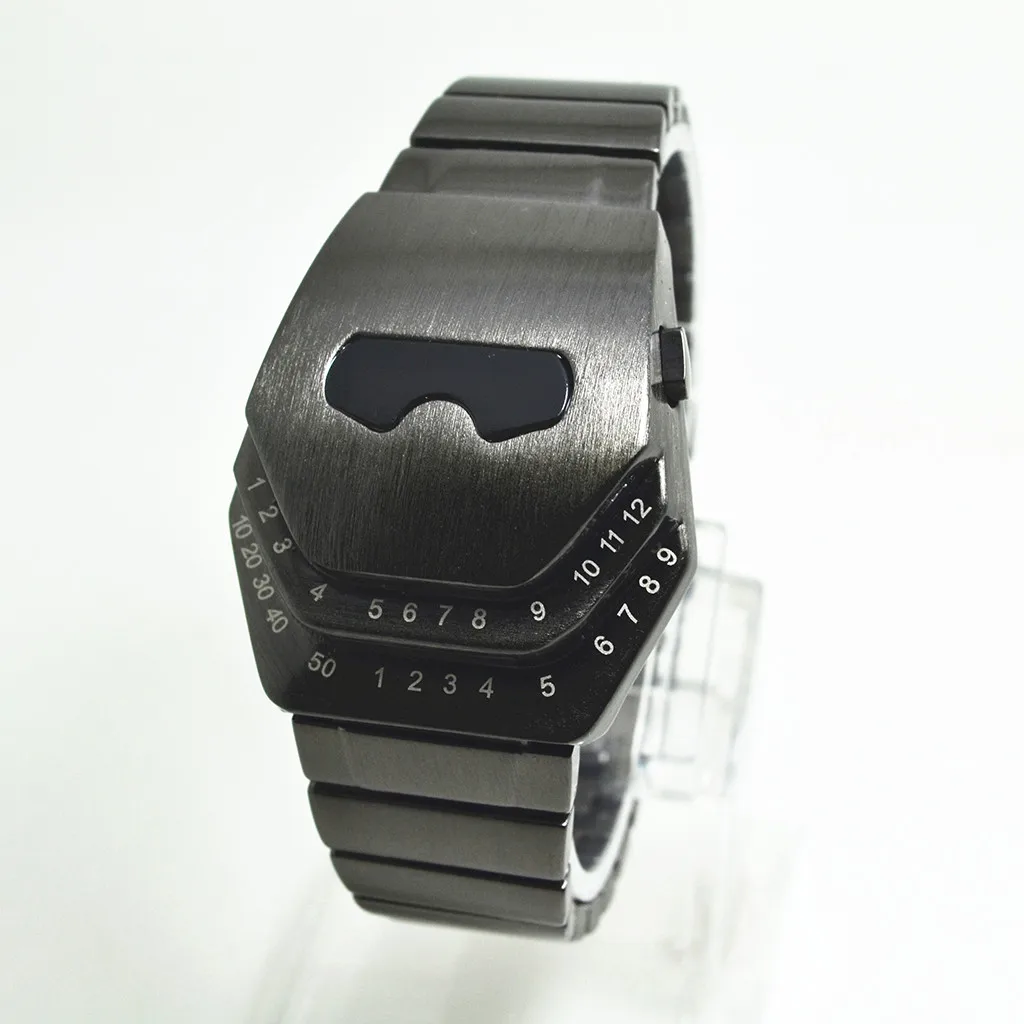 

LED Cool Fashion Special Design Men Digital Watch Snake Face Dial Alloy Belt Blue Analog Digital Electronic Watches reloj hombre