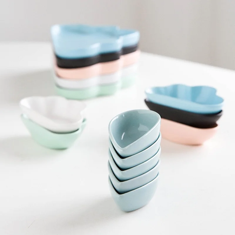 

Cloud Raindrop Shape Ceramic Plates Creative Dessert Fruit Salad Combination Tableware Set Cute Decorative Dishes Artifacts