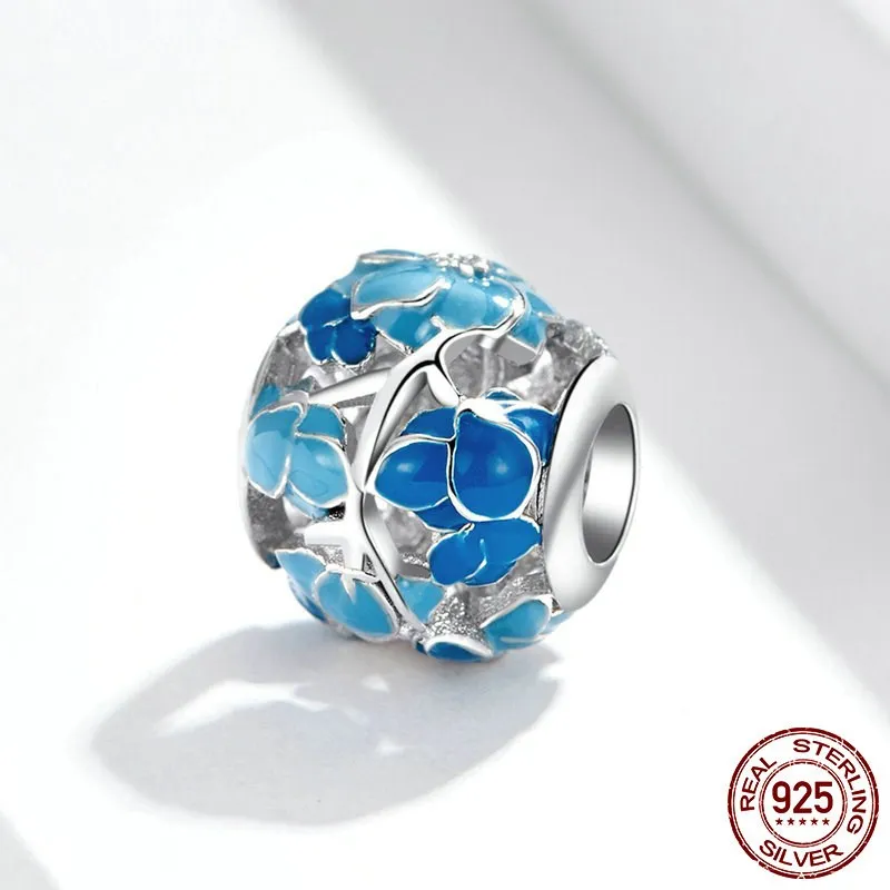das087 Браслет Pandora, серебро 925,, красный карп, звезда, солнце, луна, бусы, S925, сердце, ключ, девушка, Бабочка, амулеты, сделай сам, ювелирное изделие - Окраска металла: das087