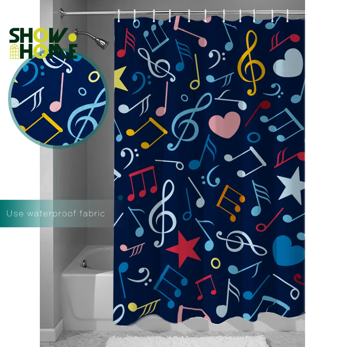 Showhome Octave Note душевые занавески набор ковриков водонепроницаемые для улицы