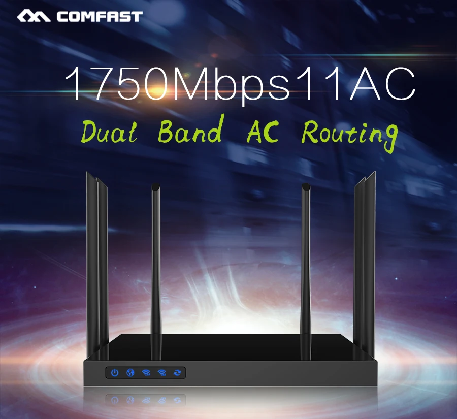 COMFAST WR650AC 802.11 ac до 1750 Мбит/с Dual Band 2.4 + 5 ГГц гигабитный Wi-Fi маршрутизатор