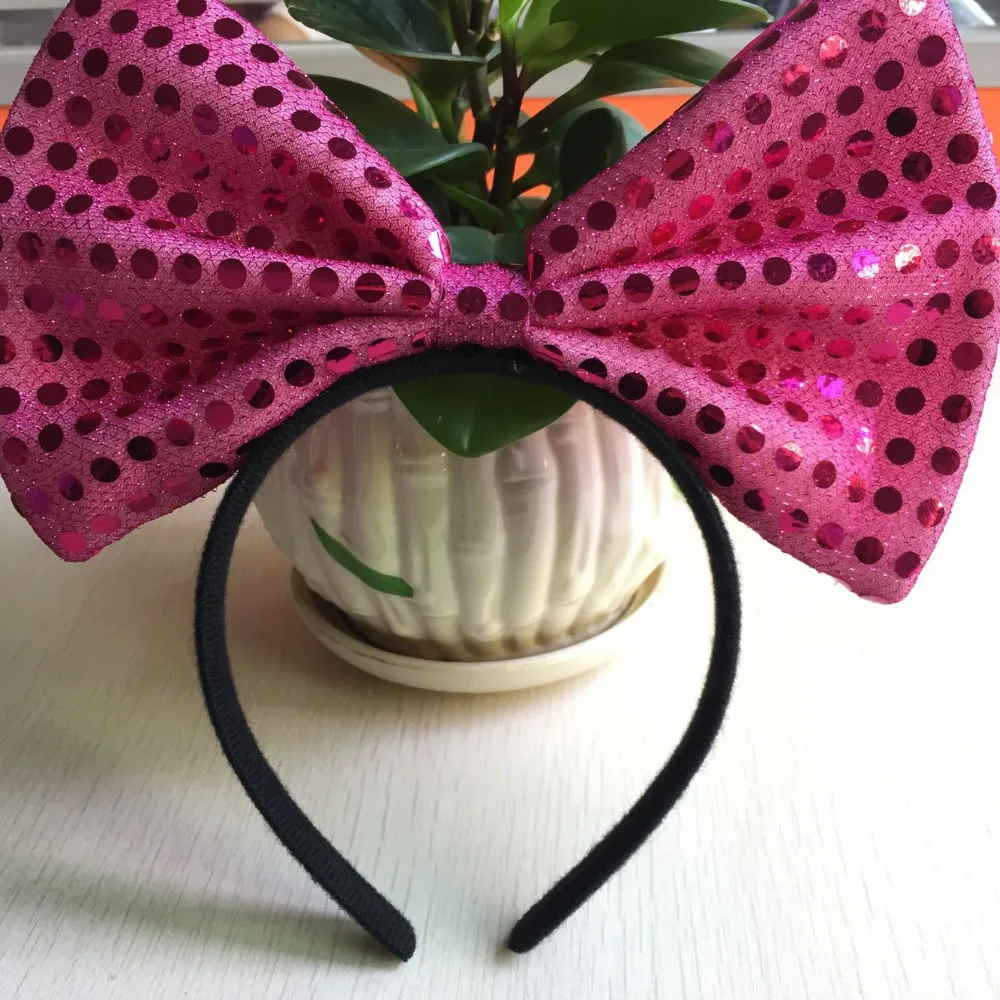 7 шт. повязка на голову с блестками и бантом для девочек Дамский бантик мигающий